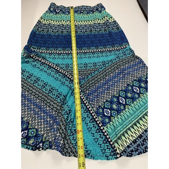 Kim Rogers Womens Skirt PM Petite Blue Maxi Long Elastic Waist Polyester Blend - Picture 5 of 7